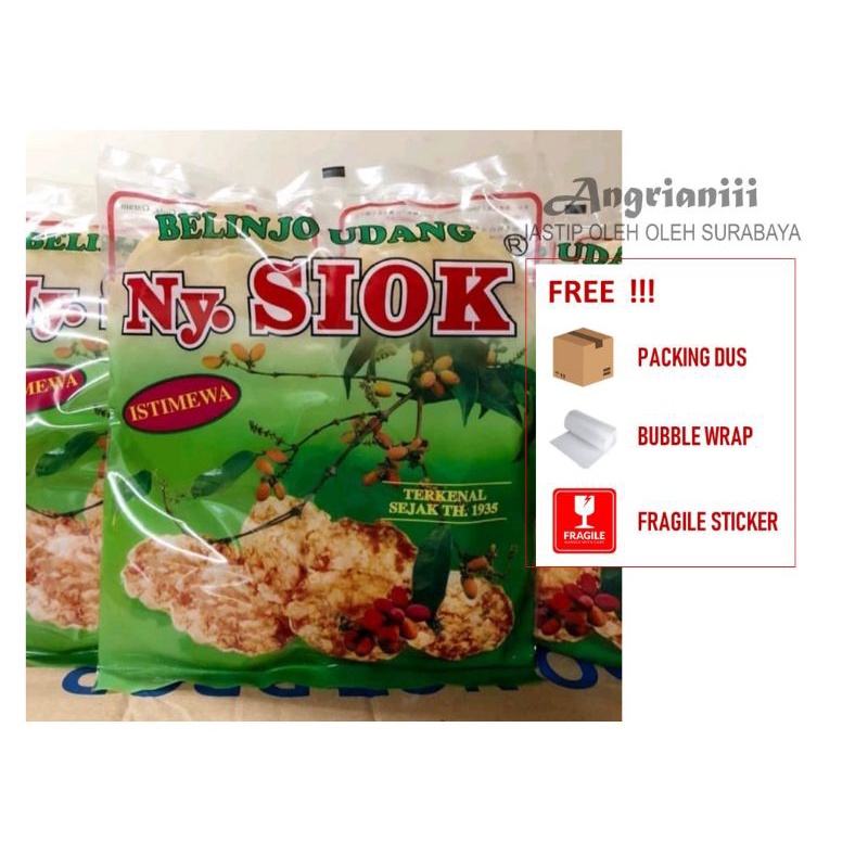 Ny. Siok - Kerupuk blinjo udang manis - Free packing dus dan bubblewrap