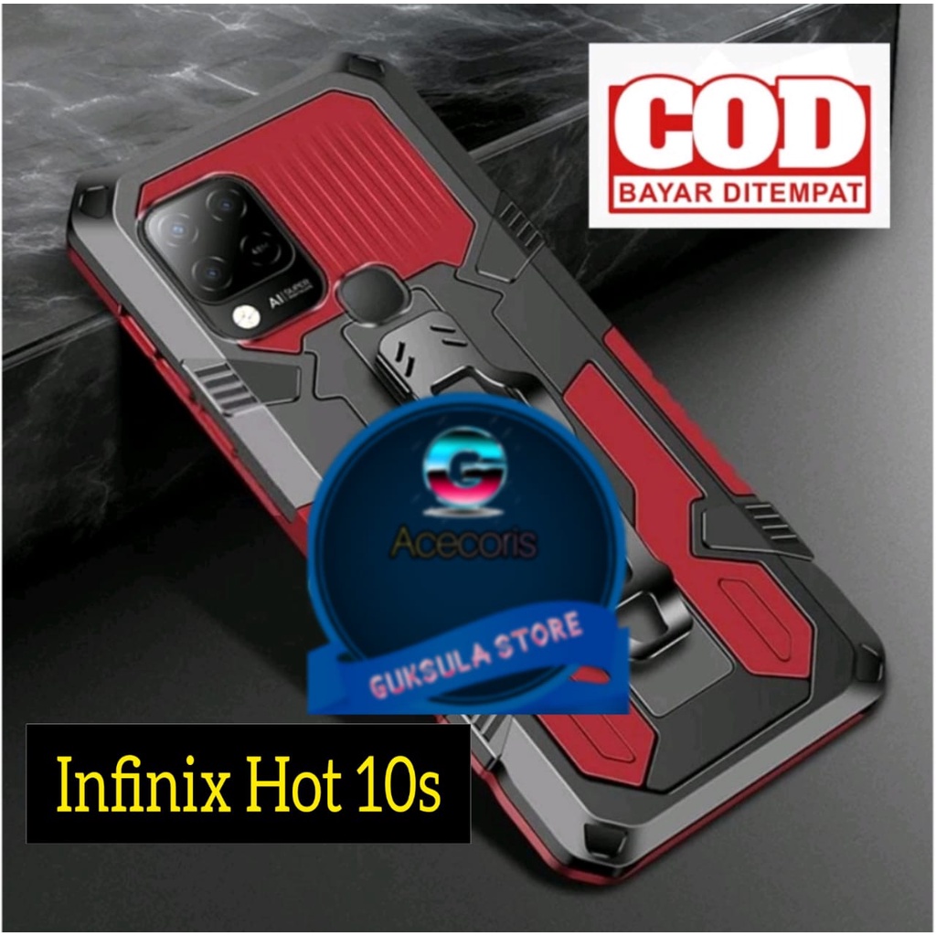 CASING HP INFINIX HOT 10S MODEL BARU HARD CASE KLIP KESING SILIKON STANDING CASE