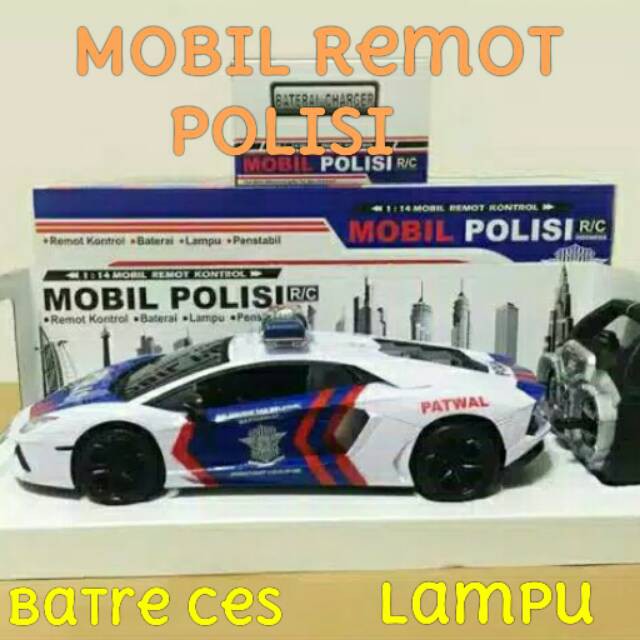 rc polisi mobil remote control polisi police ukuran besar charger