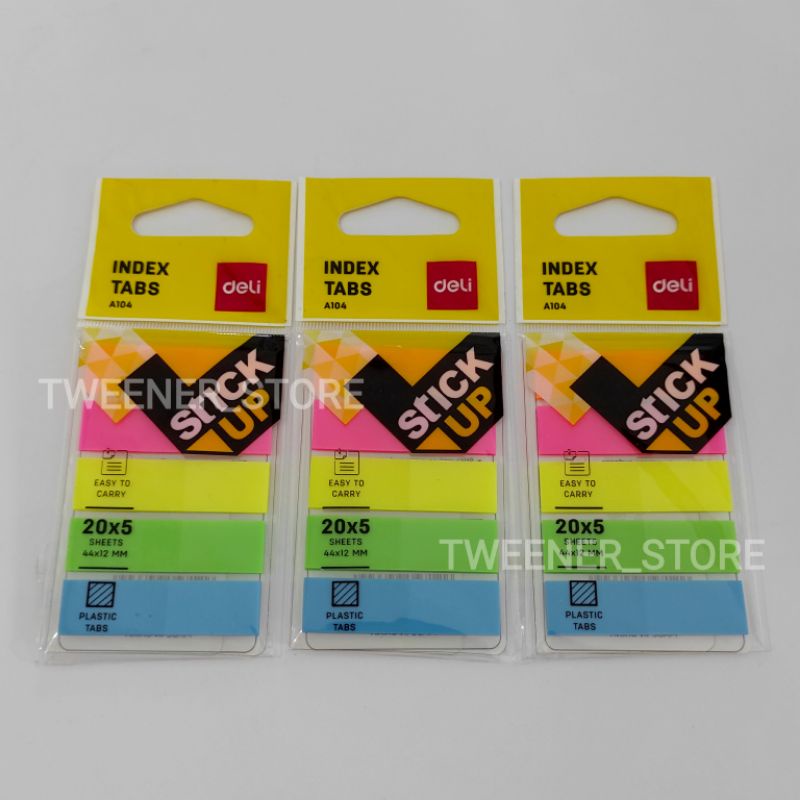 

Deli A104 Stick Notes Pembatas Buku | 44x12mm | 100sheet=20x5warna