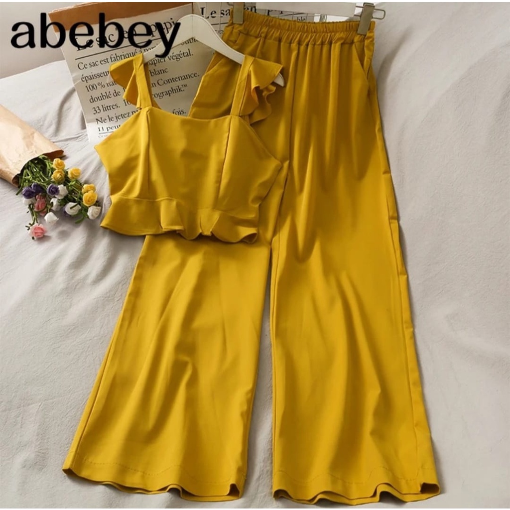 One set Korean style terbaru/ STELAN AUDREY / setelan pakaian wanita korea murah ns