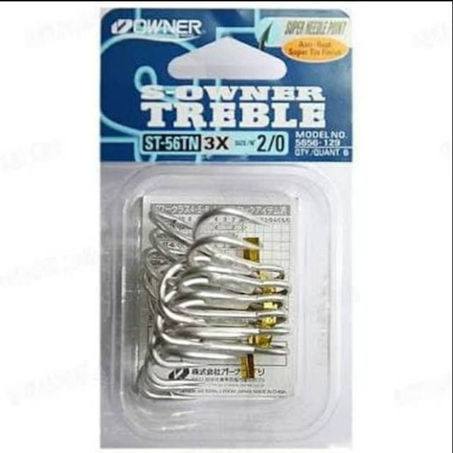 TREBLE HOOK OWNER &quot;ST-56 TN (3X STRONG)&quot; (Color SILVER)