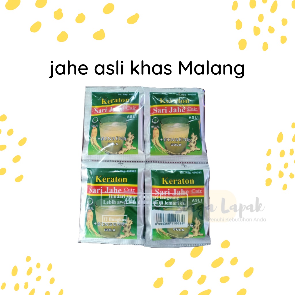 Sari Jahe Keraton Asli Cair Ekstrak ginseng MURAH - isi 12 sachet