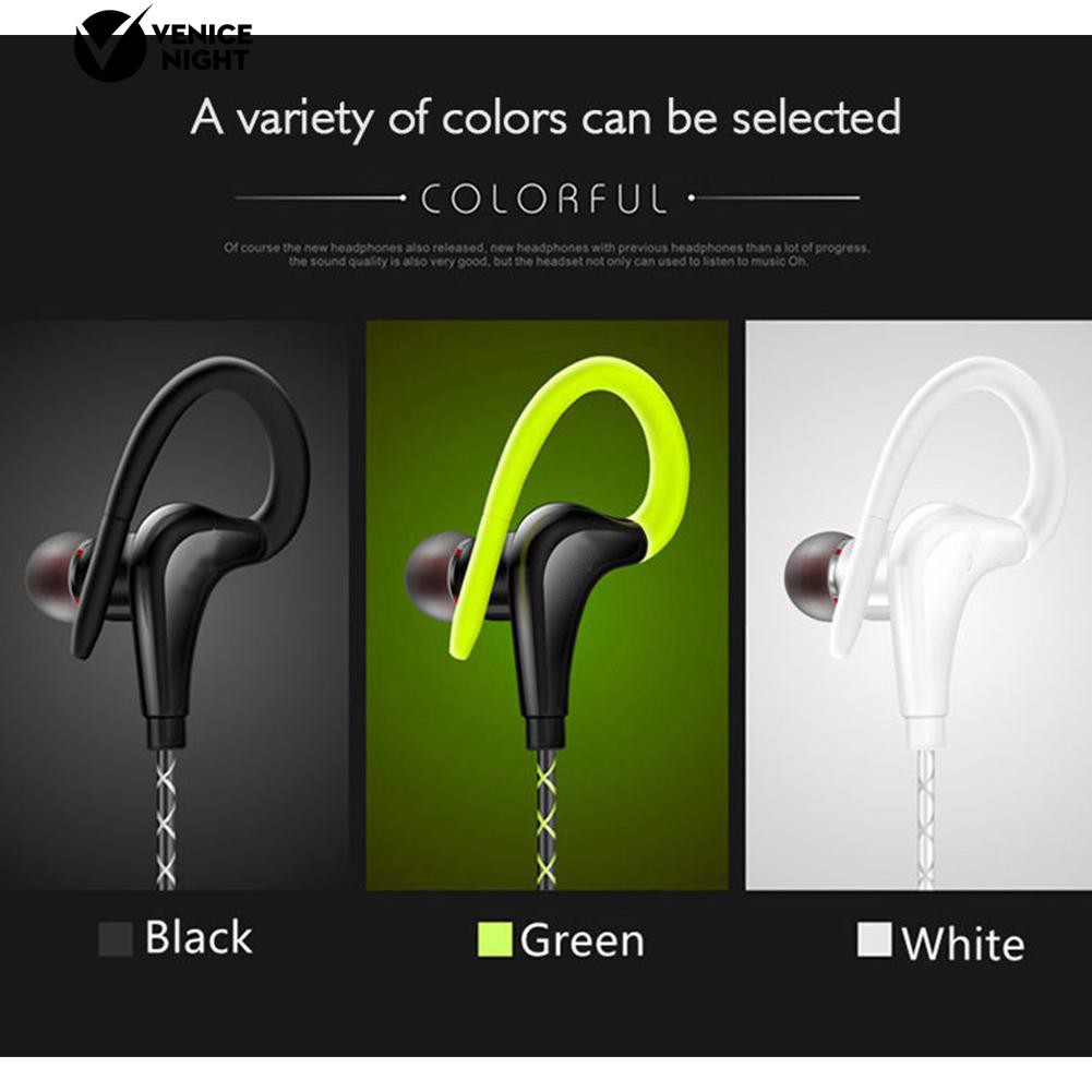 [Bayar di Tempat]3.5mm Sport Earhook Earphone Menjalankan HiFi Stereo Bass dengan Mic