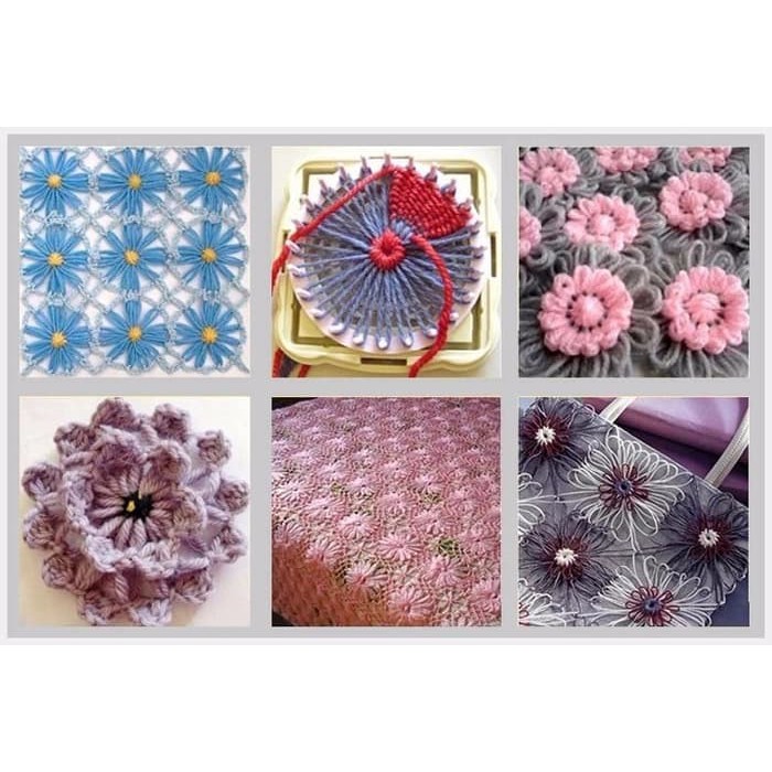 Knitting Flower Loom - Alat Rajut Motif Aneka Bunga (9pcs)