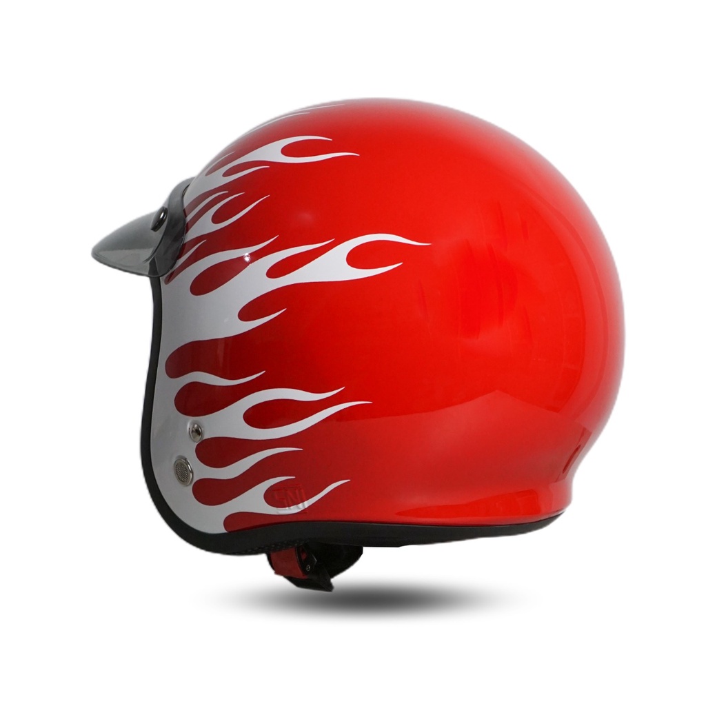 Helm Retro Dewasa SNI BR01 Flame Terbaru Kekinian