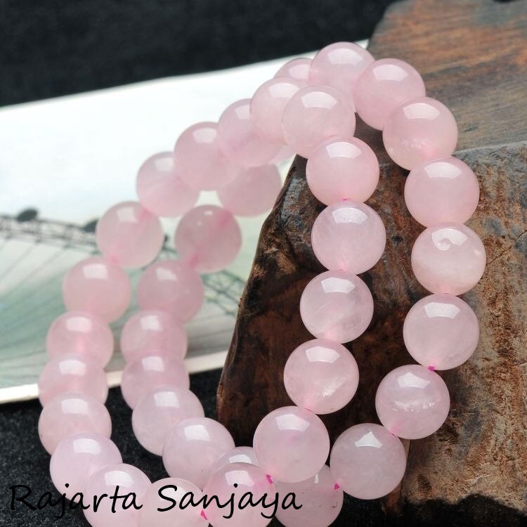 Gelang Batu Natural Rose Quartz 8Mm