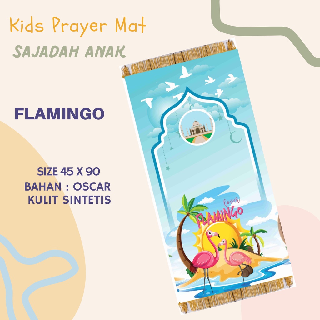 Sajadah Anak Flamingo|Sajadah Custom Flamingo|Sajadah Anak Lucu