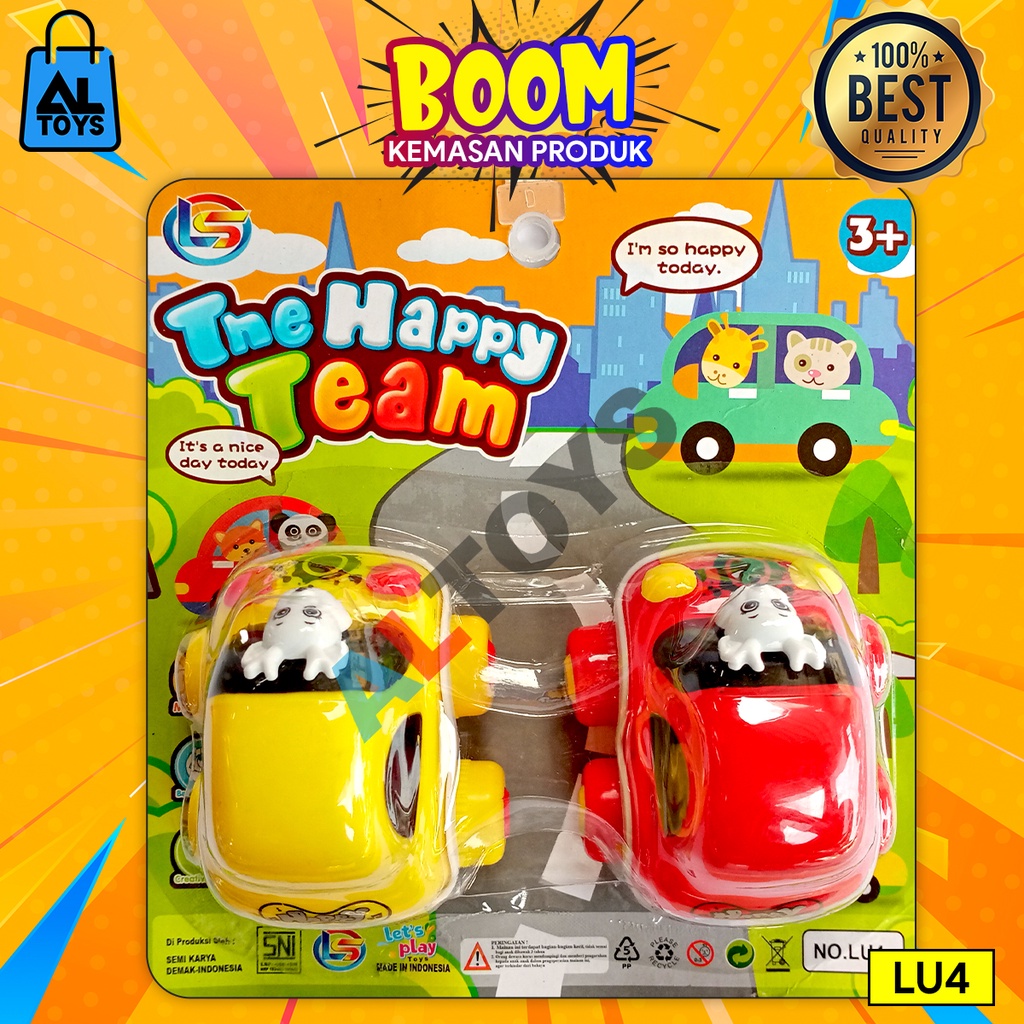 Mainan Anak Mobil Kartoon Set Lucu The Happy Team LU04