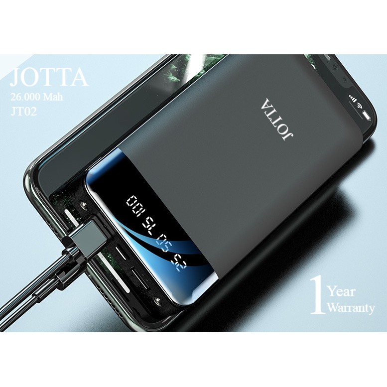 TERMURAH REAL 100%- Powerbank JOTTA JT02 Kapasitas 26.000 Mah Dual LED Dual USB Garansi 1 tahun