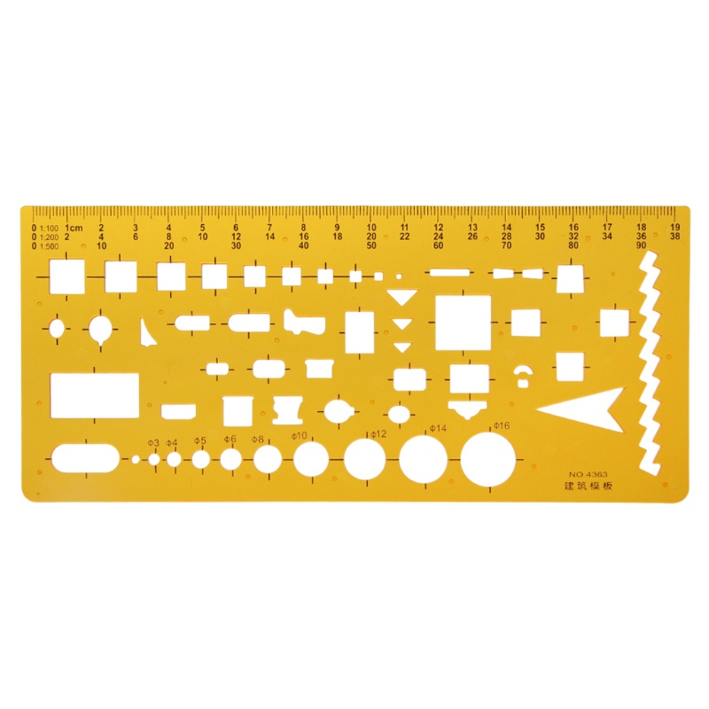 Mary K Resin Bulat Penggaris Template Geometris Gambar Stensil Alat Ukur Siswa