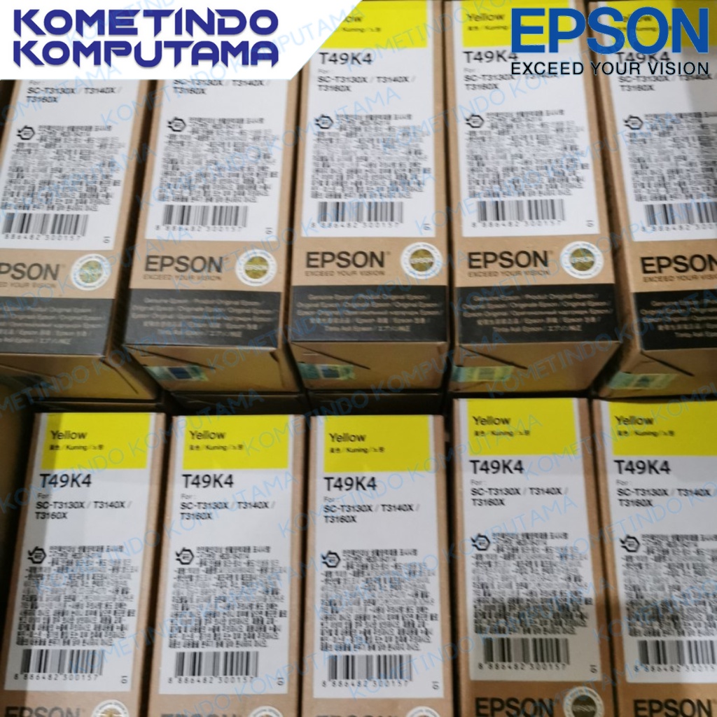 KUNING C13T49K400 140ML TINTA BOTOL EPSON SC-T3130X T3140X T3160X YELLOW ORIGINAL T49K T49K4