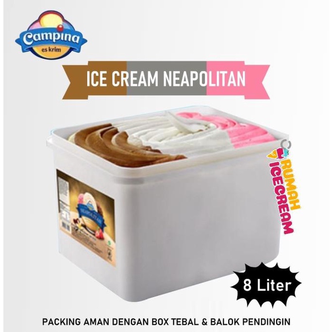 

windytriastuti13 Ice Cream Neapolitan 8 Liter Campina TERLARIS TERPERCAYA ORIGINAL