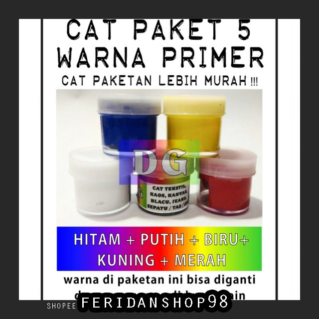

BT512 CAT TEKSTIL BEST LUKIS UTK KAOS KANVAS TAS SEPATU - PAKET 5 WARNA BY FERIDANSHOP98