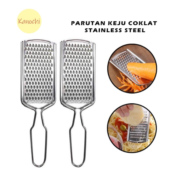 Parutan Keju Stainless Steel Alat Parut Cokelat Kentang Serbaguna 21Cm