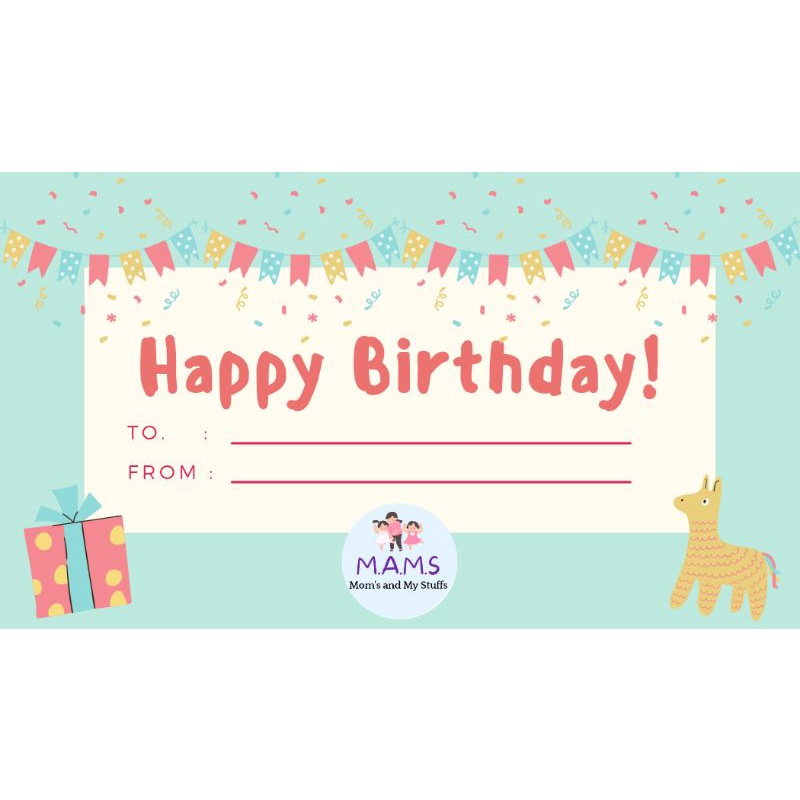 

MAMS KERTAS KADO FREE KARTU UCAPAN Birthday Card Ulang Tahun Anak