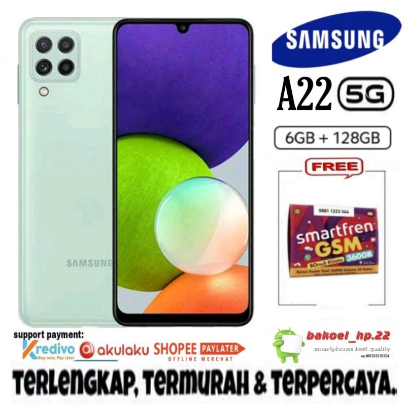 Hp Samsung A22 5g 6 128gb Garansi Resmi Sein 1tahun Shopee Indonesia