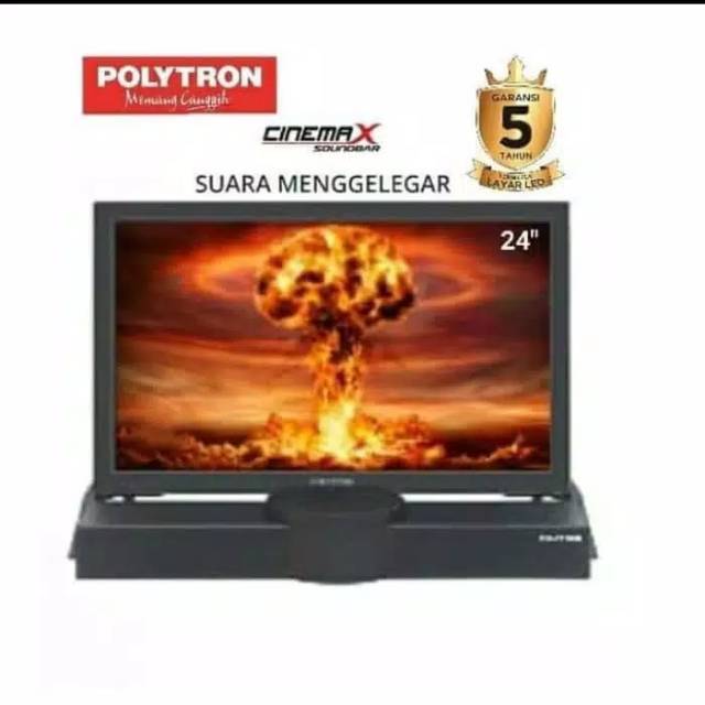 LED TV POLYTRON CINEMAX SOUNDBAR PLD-24B8550