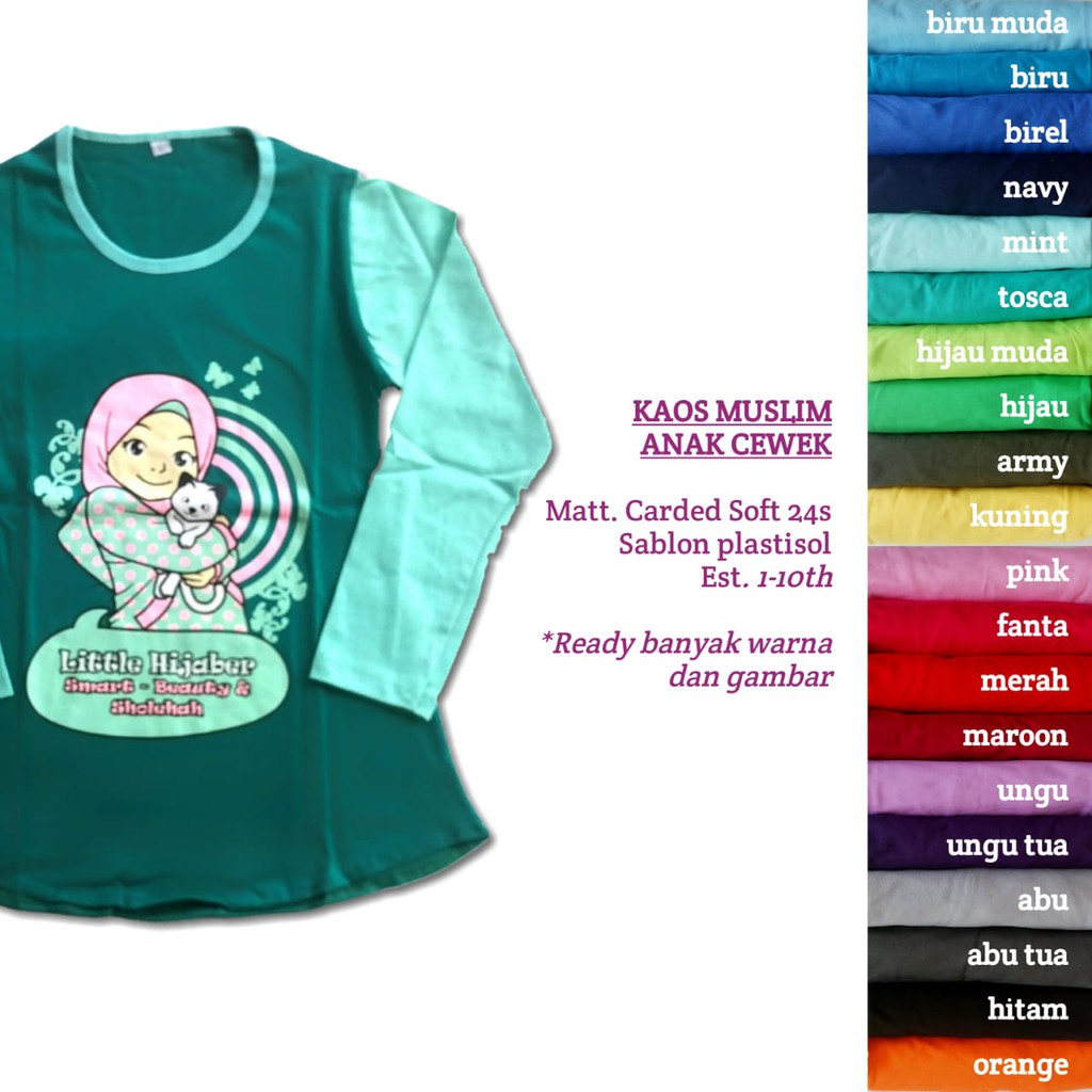  KAOS  ANAK  MUSLIM  CEWEK LENGAN PANJANG ECER Shopee Indonesia