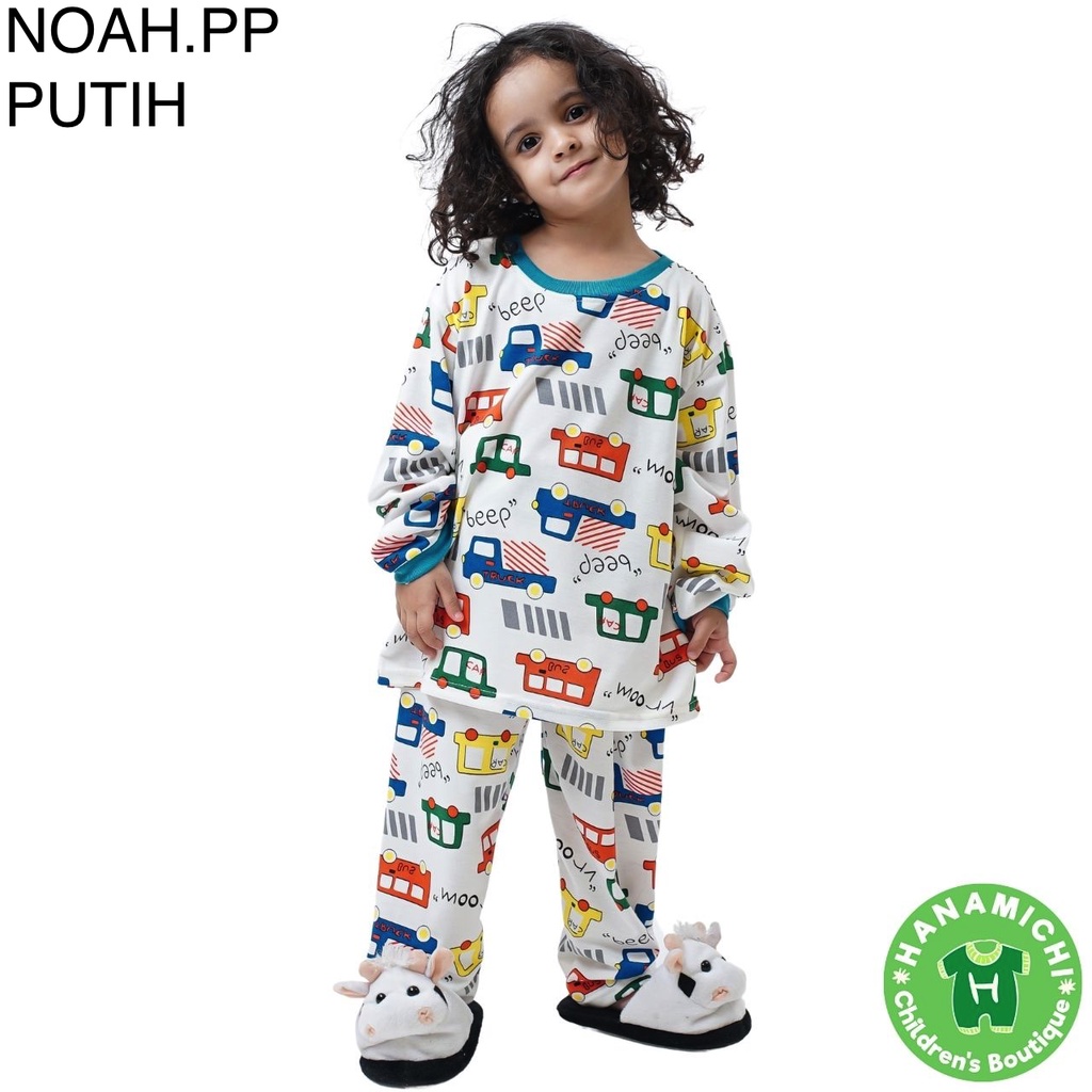 Hanamichi NOAH.PP Setelan Piyama Anak Lengan Panjang Motif Print