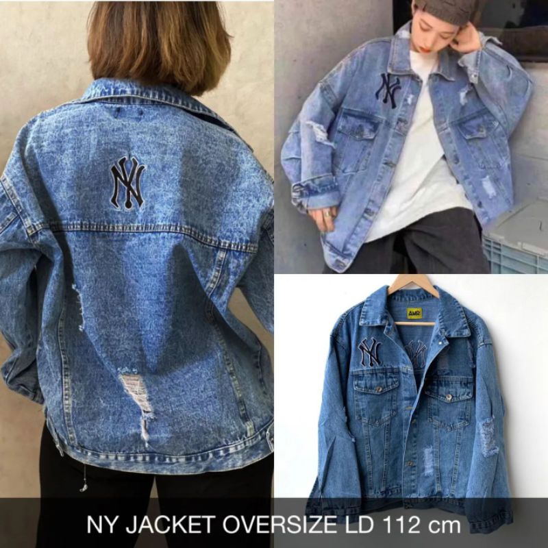 JAKET DENIM WANITA NY JACKET OVERSIZE