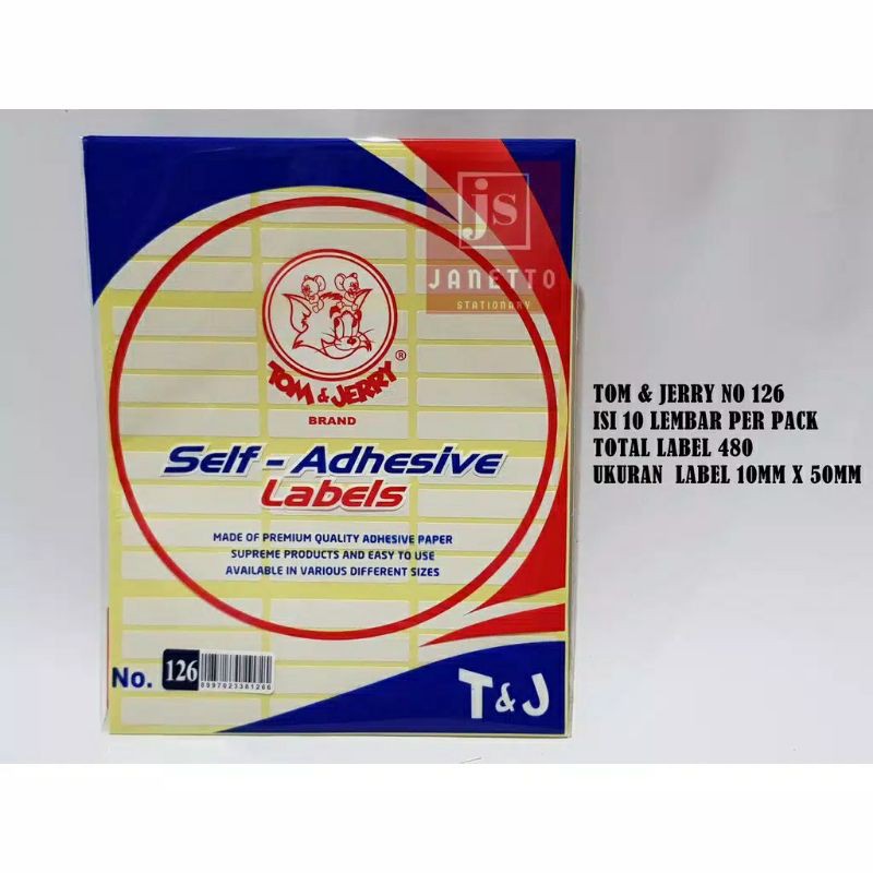 

Tom and jerry label 126 T&j labels no. 126 self-adhesive 1Pack saja