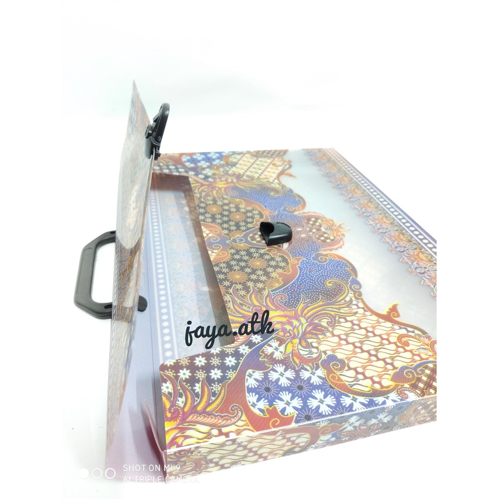 MAP PLASTIK DOKUMEN TAS TENTENG MOTIF BATIK CARRY FILE FOLIO F4 MAP EXPANDING FILE TANPA SEKAT