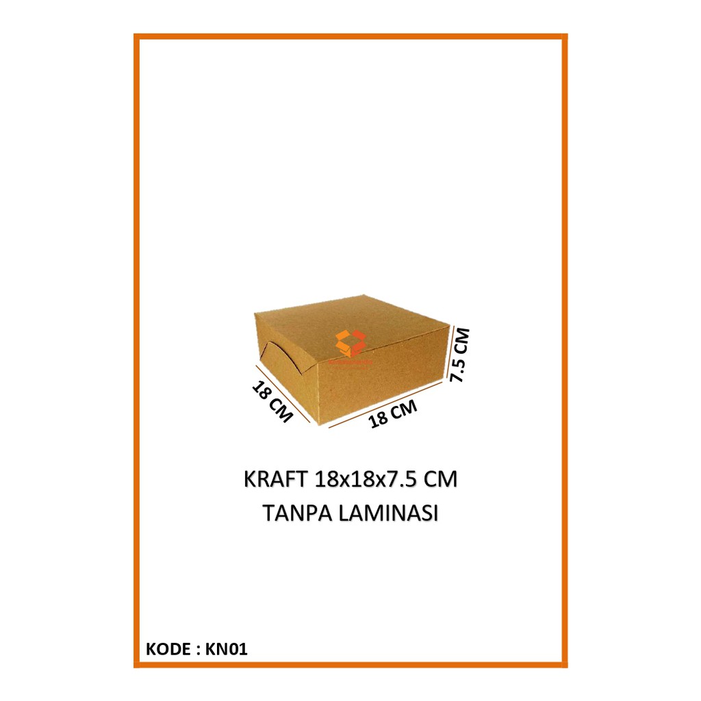 

Kotak Kraft 18x18x7.5 Cm / Box Dus Kemasan Roti Kue Cake Hampers Tart