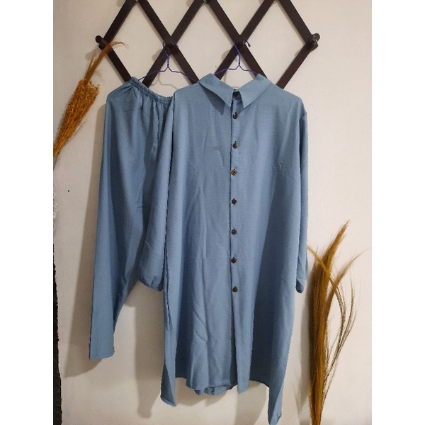 SETELAN CELANA TUNIK SETCEL TUNIK CRINKLE AIRFLOW ARA JUMBO