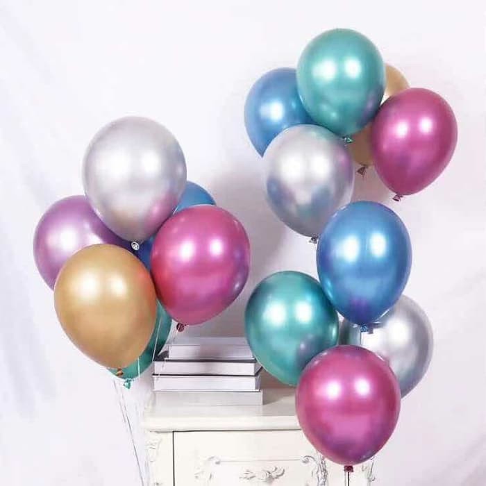 Balon Chrome 12 inch 50pcs /Balon Logam /Balon Latex/Balon Dekorasi Ultah