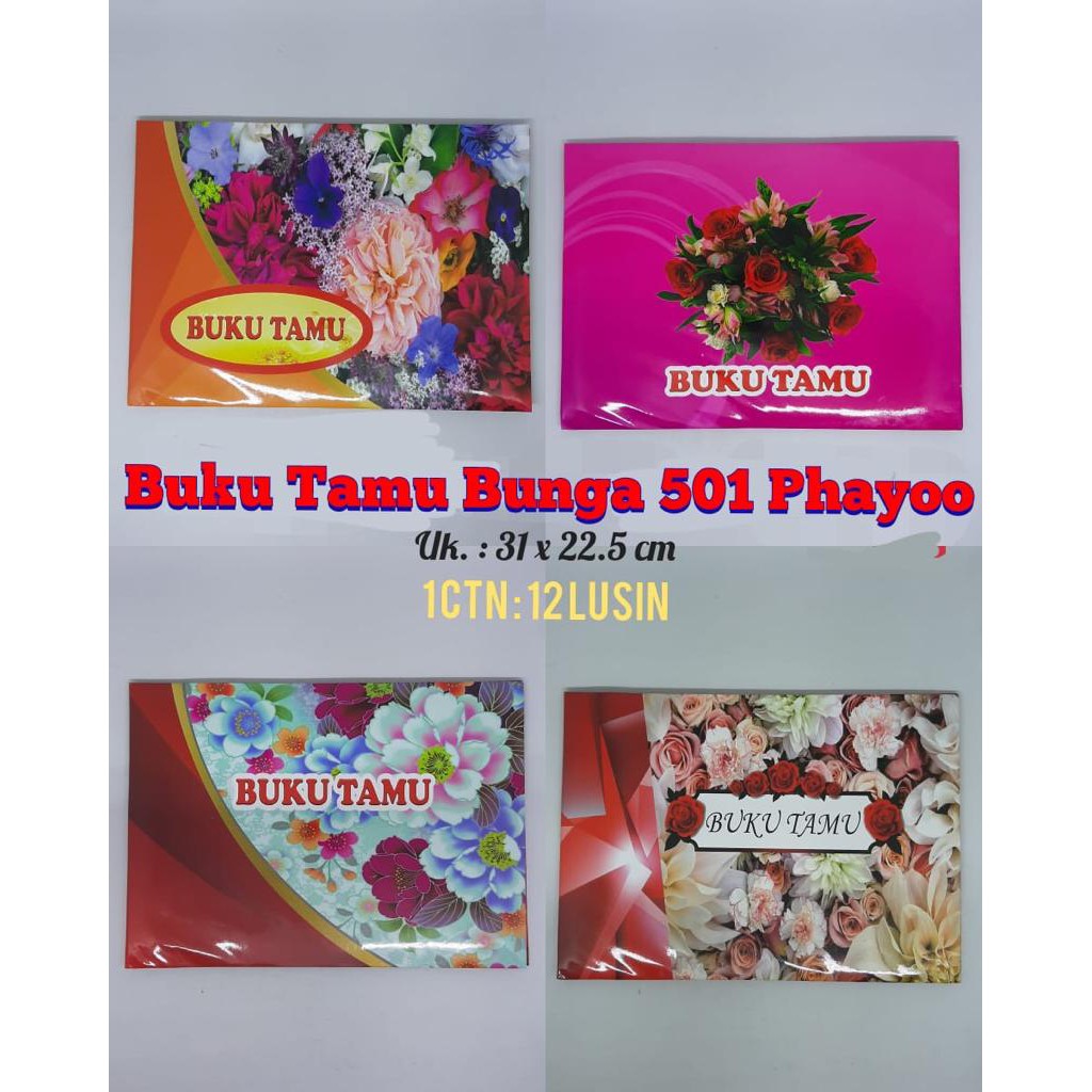 

Buku Tamu Hard Cover Phayoo Pernikahan/ Seminar/ Acara Formal Guest Book Bunga (Isi 224 Daftar Tamu)