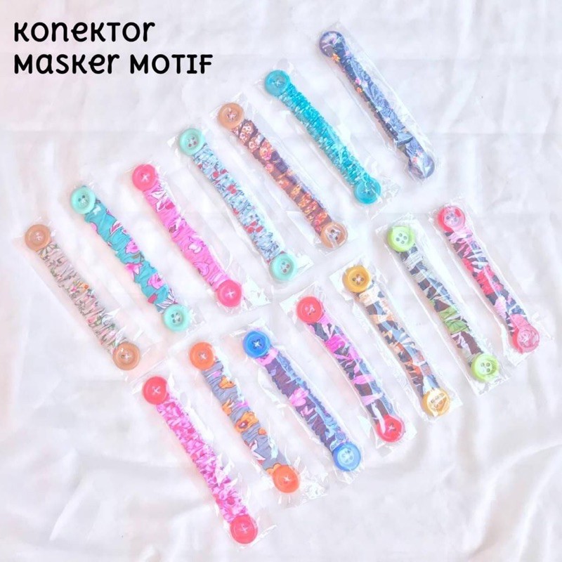 KONEKTOR MASKER 12PCS (1LUSIN) MOTIF &amp; POLOS