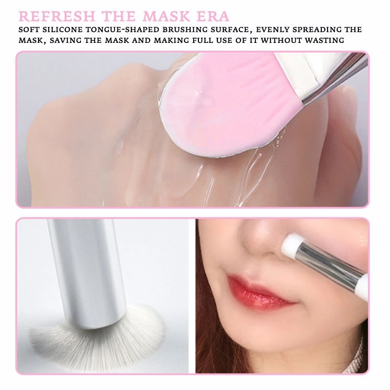 [Double-Ended Silicone Mask Brush][ Soft Silicone Mask Applicator Brush][ Multi Use Face Beauty Cosmetics Clean Pore Tool]