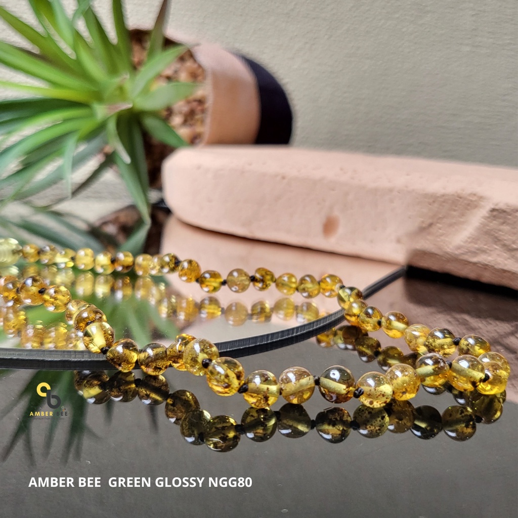 Kalung Amber Anak Glossy Green NGG80 By Amber Bee