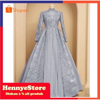 Gaun Gamis Pesta Mewah kondangan nikahan Lebaran busui Brukat brokat Wisuda Remaja muslimah / brukat