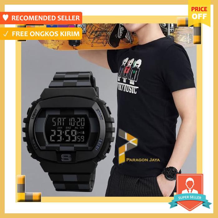 Jam Tangan Skmei 1304 Digital Sporty Pria Wanita Pink Termurah