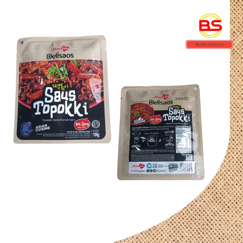 Saus Topokki Delisaos Saos Topokki /Tteokbokki/ Tteokpokki Original 100gr