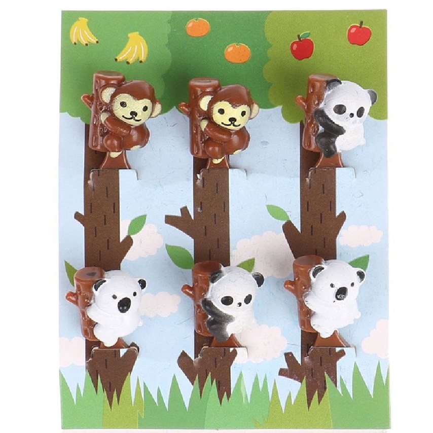 PROMO Tusuk Buah Garpu Makanan Bento Bekal Anak Hewan Koala Panda Monyet Kera Pohon Unik Murah USaha