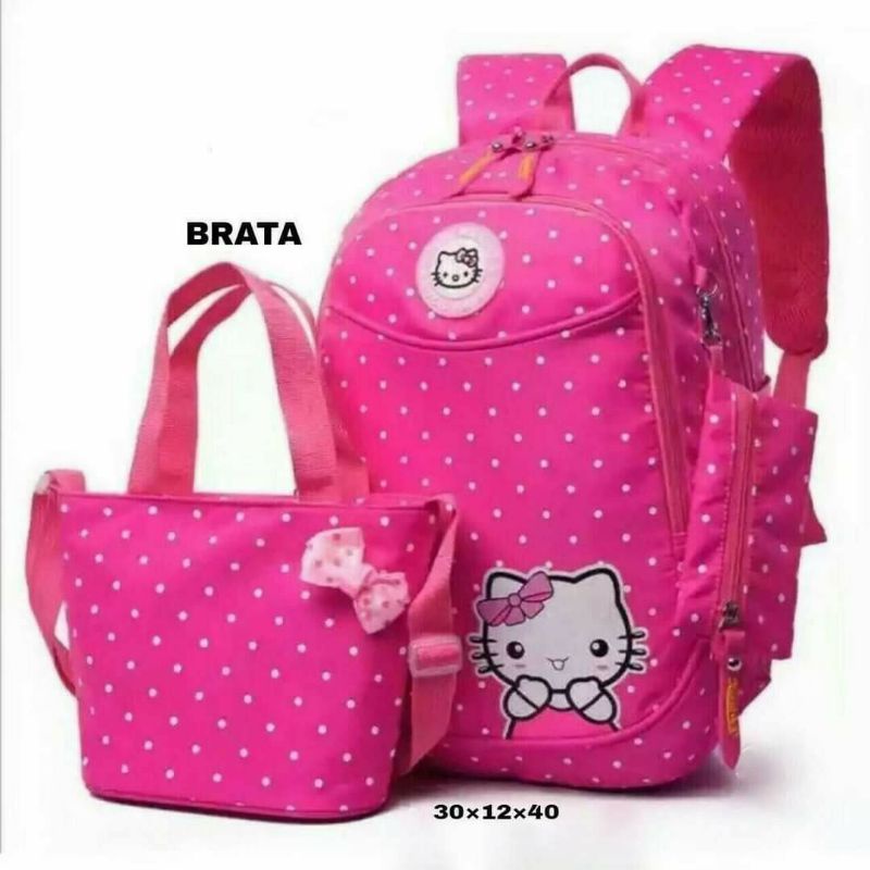 MOEZHA TAS _ TAS RANSEL ANAK PEREMPUAN (HELLOKITTY) TAS SEKOLAH ANAK CEWEK PG PAUD TK SD BAHAN KANVAS PL952