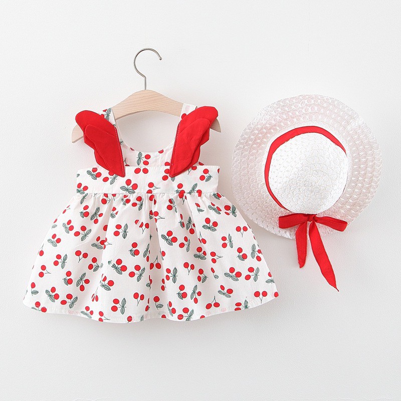DRESS+TOPI ANAK [IMPOR] GAUN BAYI PESTA ANAK BAYI PEREMPUAN-DH8