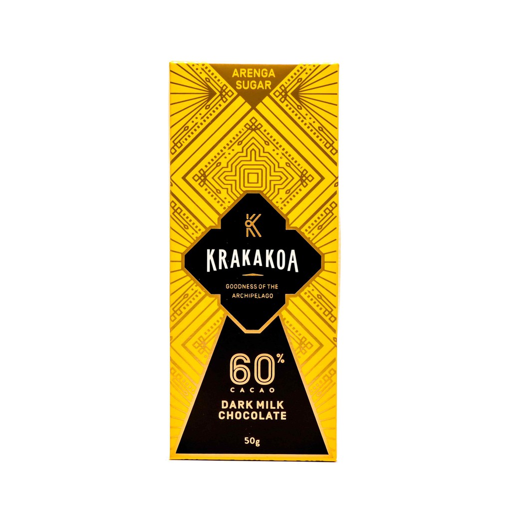 Krakakoa, Arenga 60% Dark Milk Chocolate 50gr (No White Sugar Chocolate)