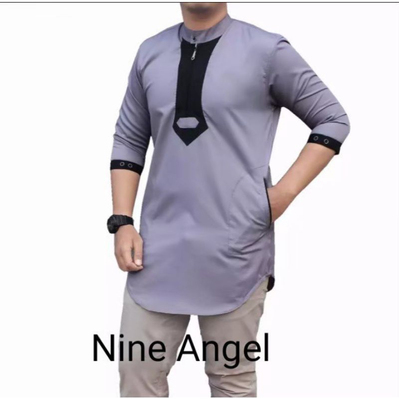 KURTA PANJANG SIMPLE BY NINE ANGEL -BISA COD -KURTA PRIA SIMPLE - KURTA - MUSLIM BIG SALE RAMADHAN - kurta hodie fourone original - kurta simple nine anggel - kurta pria original