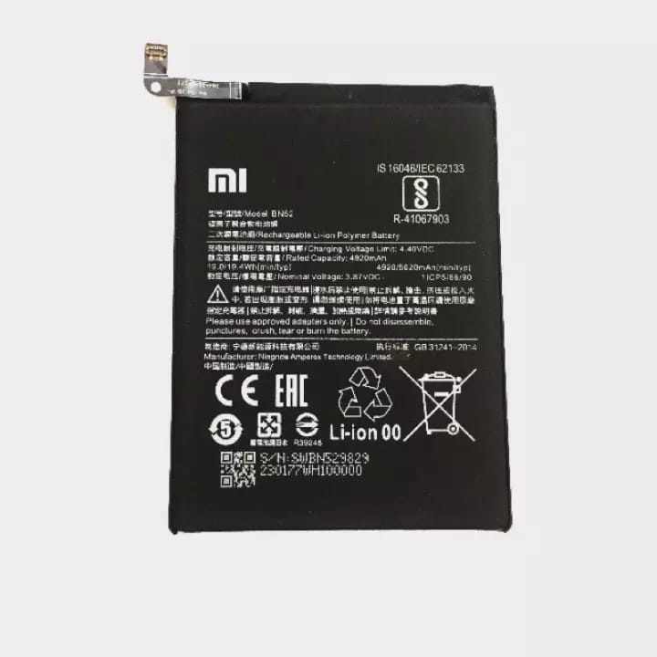 Battery Batre Xiaomi Redmi 9 BN 52 / BN 54 Batre Xiaomi REDMI 9 REDMI NOTE 9 BN 52 Batre XIAOMI