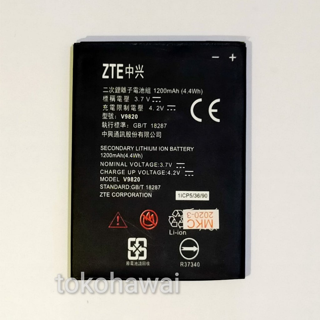 Baterai Bolt Zte V9820 4G / Ori / battrey / batrai / batre hp