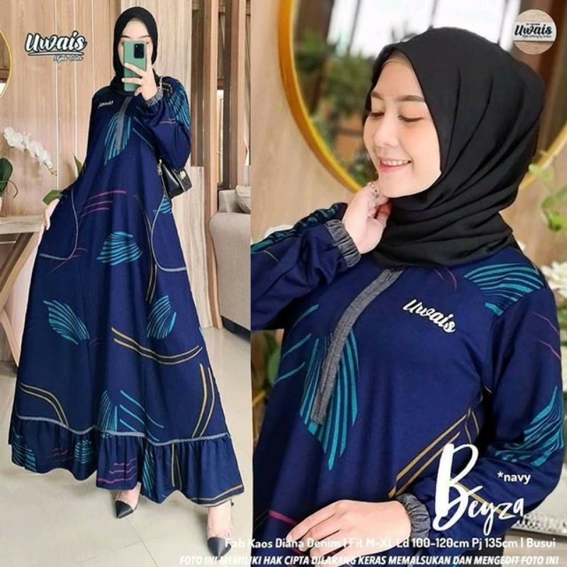 GAMIS WANITA DEWASA BEYZA MAXY// BAHAN KAOS DIANA DENIM ORI BY UWAIS