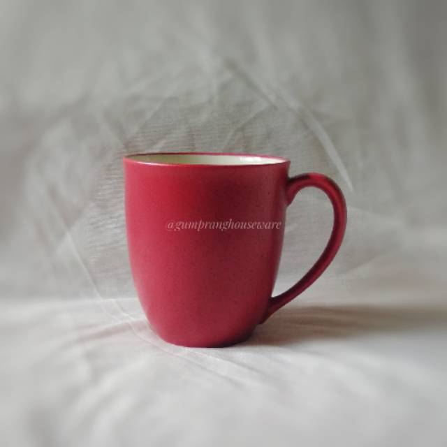 1 pc Mug keramik merah putih noritake colorwave