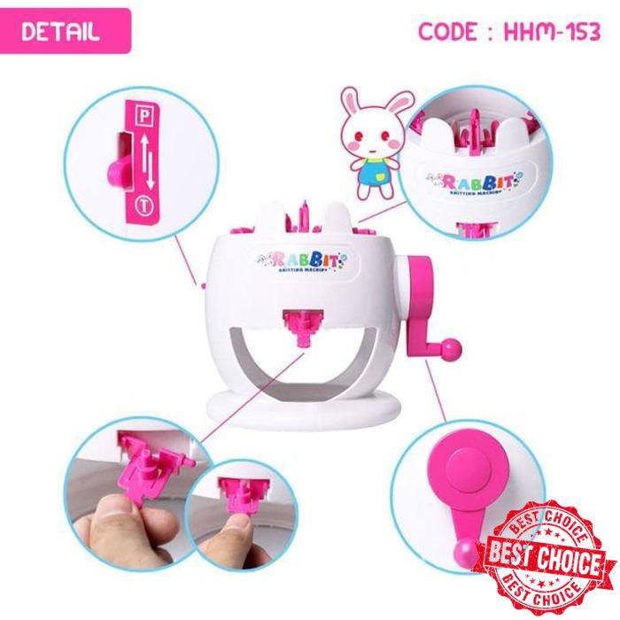 NEW MAINAN ANAK KREATIF MESIN RAJUT MINI RABBIT KNITTING MACHINE (HHL-153) MUMER
