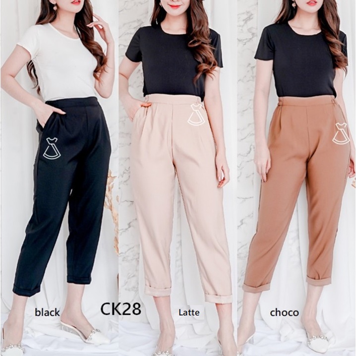 CK28 - CELANA WANITA BAGGY PANTS CELANA PANJANG KANTOR CASUAL