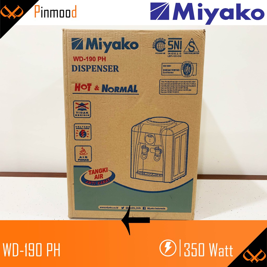 MIYAKO DISPENSER WD-190 PH [ HOT AND NORMAL ] GALON AIR MURAH