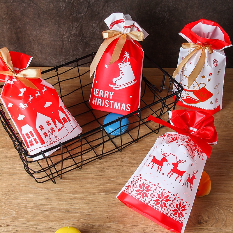 [ 10pcs Santa Gift Bag Candy Bag For Xmas  Home Decoration Products  ]